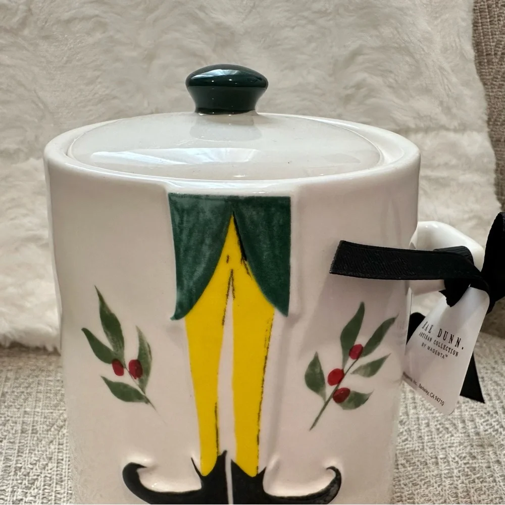 Rae Dunn x Elf Movie Themed Christmas Holiday White Snacks Canister with Lid